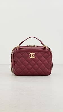 Chanel Camera Bag Top Handle Women's bags One Size Burgundy Quilted Gold New