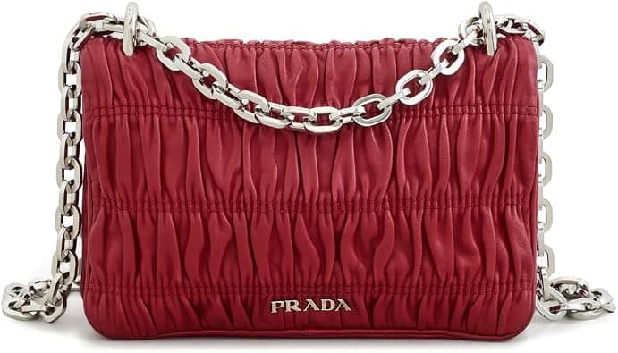 Prada Gaufre Crossbody Women's bags Small Red Nappa New