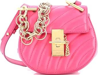 Chloé Drew Bijou Crossbody Women's bags Nano Cement Pink Quilted Leather New