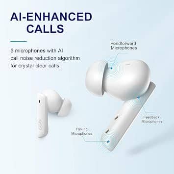 QCY MeloBuds ANC Headphones & Earbuds White New