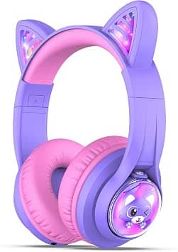 iClever Meow Jelly Headphones & Earbuds Purple New
