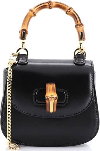 Gucci Bamboo 1947 Top Handle Women's bags Super Mini Black Leather New
