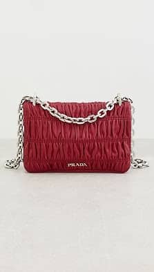 Prada Gaufre Crossbody Women's bags Small Red Nappa New