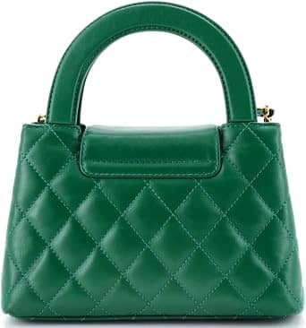 Chanel Kelly Tote Women's bags Nano Grey Shiny Aged Calfskin Gold New