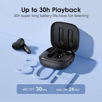 QCY T13 ANC Headphones & Earbuds White New