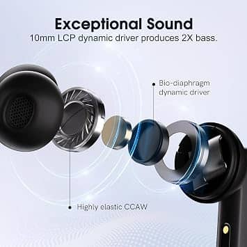 QCY T13 ANC Headphones & Earbuds White New