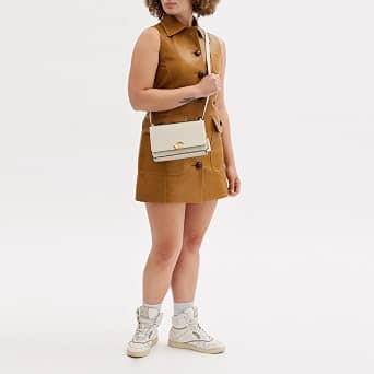 Coach Bandit Shoulder Bag Women's bags Ivory Refined Calf Leather New