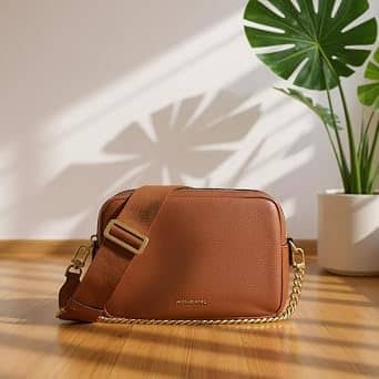 Michael Kors Bryant Crossbody Women's bags Small Pale Gold Pebbled Leather New