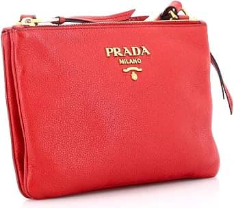 Prada Double Crossbody Women's bags Small Red Vitello New