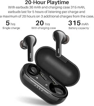 TOZO A2 Headphones & Earbuds Black New