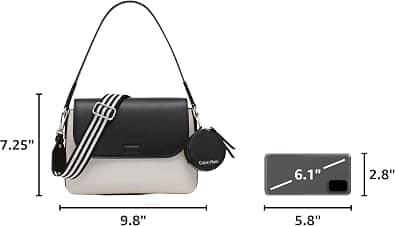 Calvin Klein Millie Shoulder Bag Women's bags Small Silver Vegan Leather New
