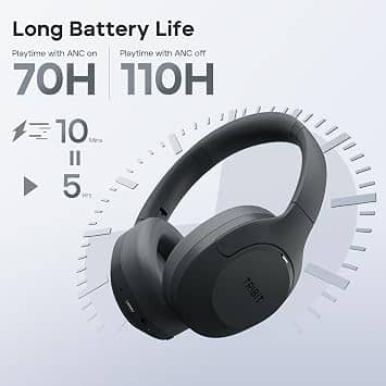 Tribit QuietPlus 81 Headphones & Earbuds Black New