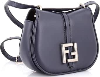 Fendi C'mon Shoulder Bag Women's bags Small Blue Nappa Leather New
