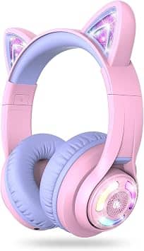 iClever Meow Macaron Headphones & Earbuds Pink New