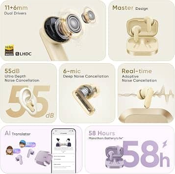 realme Buds air8 Headphones & Earbuds Gold New