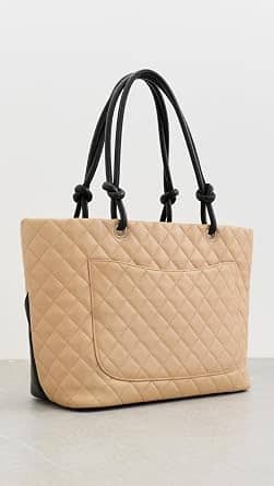 Chanel Cambon Women's bags Large Tote Beige Calfskin Silver New