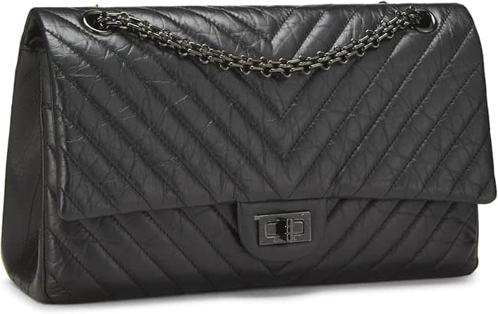 Chanel 2.55 Reissue Shoulder Bag Women's bags Black Aged Calfskin So Black New