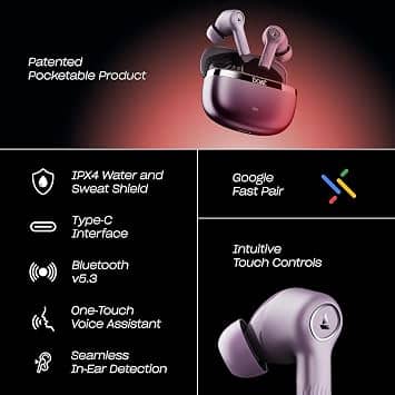 boAt Nirvana ION Headphones & Earbuds Black New