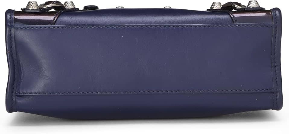 Balenciaga City Shoulder Bag Women's bags Unspecified Navy Calfskin Mini Silver New