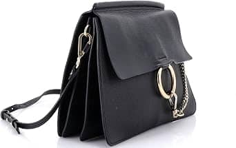 Chloé Faye Shoulder Bag Women's bags Medium Black Leather New