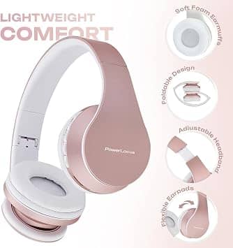PowerLocus P1 Headphones & Earbuds Gold New