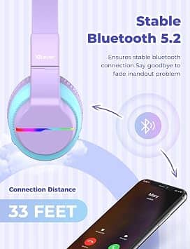 iClever BTH12-Purple Headphones & Earbuds New