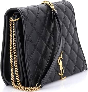Saint Laurent Becky Shoulder Bag Women's bags Small Black Quilted Leather New