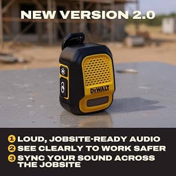 DEWALT Wearable Bluetooth Speaker Pro Max Portable Bluetooth Speakers Mix New