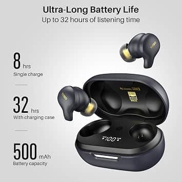 TOZO Golden X1 Headphones & Earbuds Black New