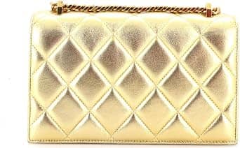 Alexander McQueen Jewelled Satchel Women's bags Medium Gold Quilted Leather New