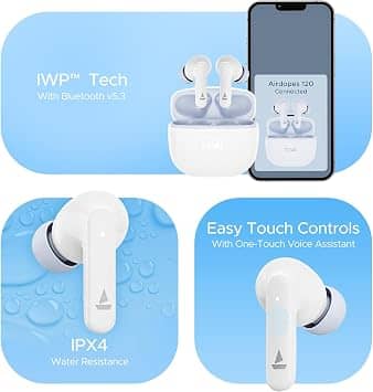 boAt Airdopes 120 Headphones & Earbuds White New