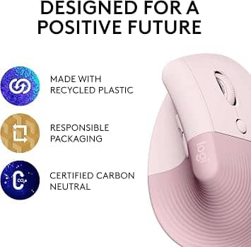 Logitech Lift Vertical Ergonomic Mice pink Refurbished - Excellent