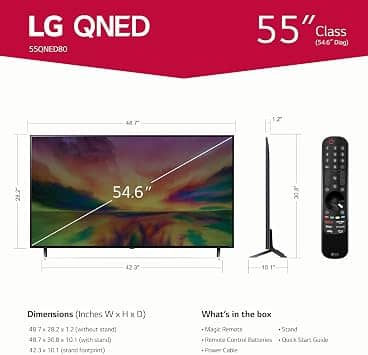 LG QNED80 TVs 50 inch New
