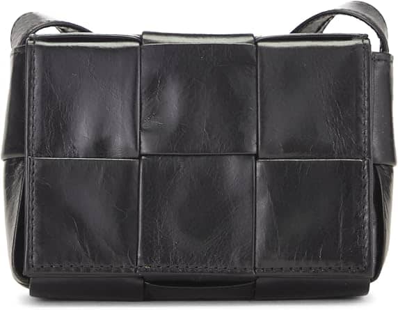 Bottega Veneta Candy Cassette Crossbody Women's bags Black Lambskin Maxi Intreccio New