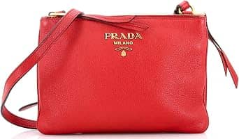 Prada Double Crossbody Women's bags Small Red Vitello New