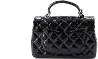 Chanel Single Flap Top Handle Women's bags Mini Black Quilted New