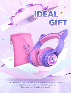 iClever Meow Jelly Headphones & Earbuds Purple New