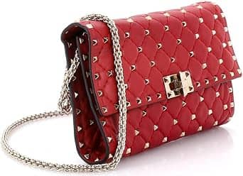Valentino Garavani Rockstud Spike Crossbody Women's bags Small Red Quilted New