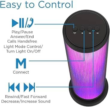 Aduro Monolith Portable Bluetooth Speakers Black New