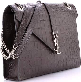 Saint Laurent Envelope Top Handle Women's bags Mini Black Leather New