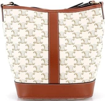 Celine Triomphe Bucket Bag Women's bags Small White Coated Canvas New