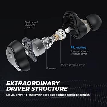 SoundPEATS H1 Headphones & Earbuds Black New