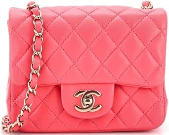 Chanel Single Flap Shoulder Bag Women's bags Mini Pink Lambskin Silver New