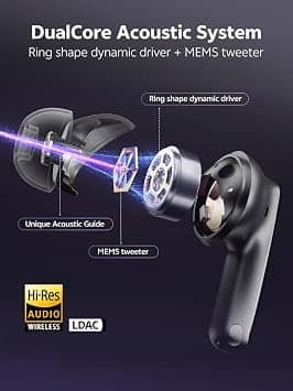 QCY MeloBuds N70 Headphones & Earbuds Purple New