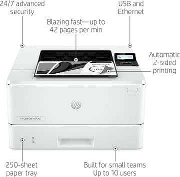 HP New Version: LaserJet Pro 4001dn Printers Refurbished - Excellent