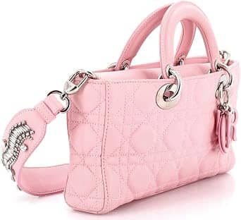Dior Lady D-Joy Top Handle Women's bags Micro Powder Pink Lambskin Gold New