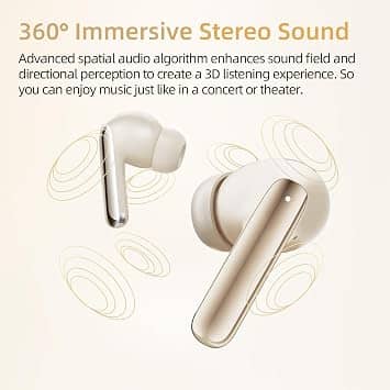 QCY HT08 Headphones & Earbuds Gold New