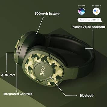 boAt Rockerz 550 Headphones & Earbuds Green New
