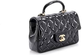 Chanel Single Flap Top Handle Women's bags Mini Black Quilted New