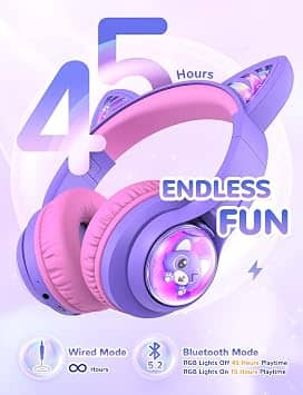 iClever Meow Jelly Headphones & Earbuds Purple New